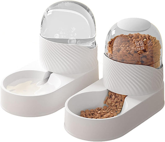 Automatic Dog Cat Feeder and Water Dispenser Set