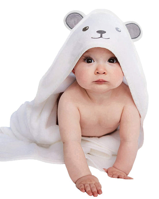 Bamboo Hooded Baby Towel - Soft Bath Towel with Bear Ears for Babie, Toddler, Infant - Ultra Absorbent