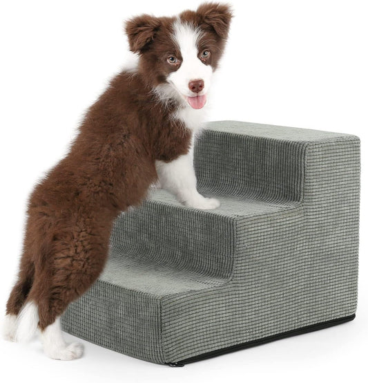 Dog Stairs for Small Dogs, 3 Steps High-Density Dog Steps for Sofa &High Bed