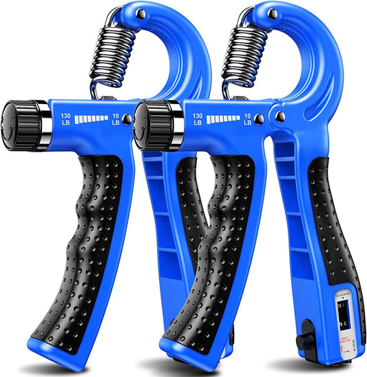 Hand Grip Strengthener 2 Pack Adjustable Resistance 10-130 Lbs Forearm Exerciser，Grip Strength Trainer for Muscle Building and Injury Recovery for Athletes
