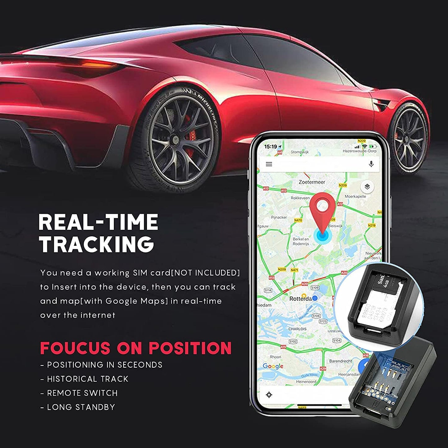 Mini Magnetic Car Gps Tracking Device With No Monthly Fee